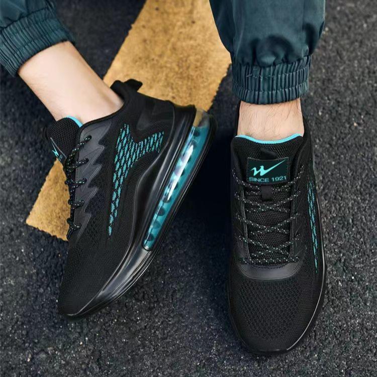 Fly-Knit Running Shoes for Men – Spring New Cushioned Air Cushion Athletic Sneakers, Versatile Casual Footwear