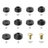 1 Set Faucet Washer Good Sealing Leakproof Wear-Resistant High Toughness Corrosion Resistant Multiple Sizes Flat Beveled Rubber Faucet Washers