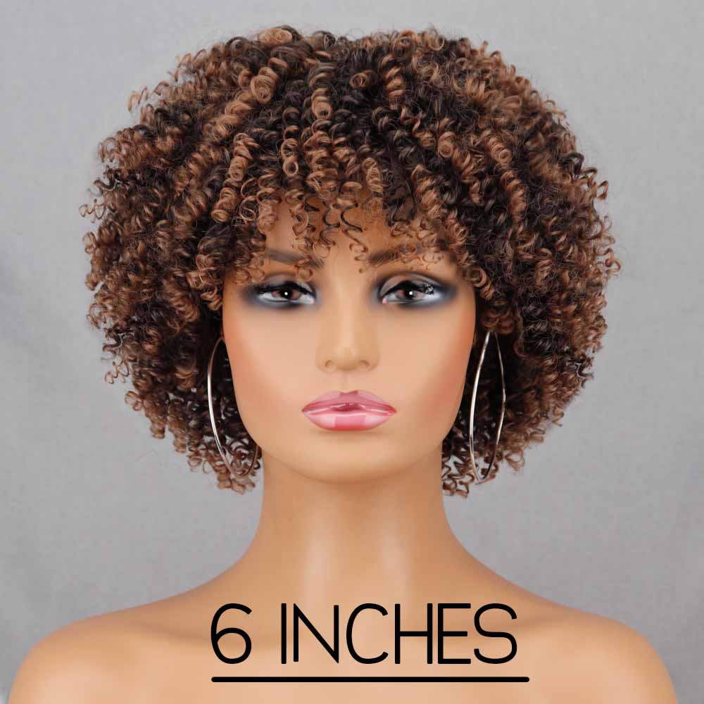 

XINRAN афро женский модный короткий курчавый вьющийся парик с челкой из синтетического волокна коричневый, черный, светлый цвет, короткий вьющийся парик, повседневная одежда T2-30
