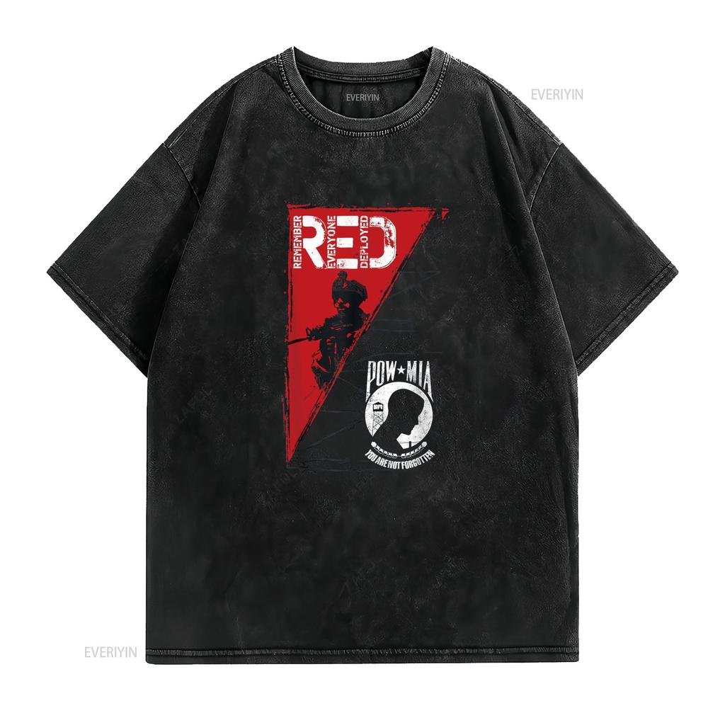 Remember Everyone Deployed T Shirt vintage Washed Soft Breathable Casual Slightly homme Unisex Comfortable graphic fashion