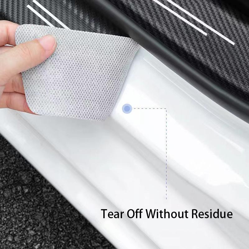 Carbon Fiber Car Sticker Protector Strip Auto Door Sill Waterproof Protect Film For Ford ST Fiesta Focus Edition Car KUGA Mondeo