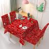 Christmas Printed Tablecloth Chair Covers Set Stretchable Waterproof Festive Dining Decor