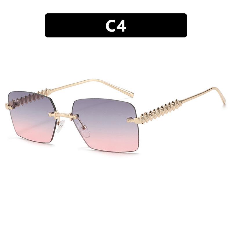 Ladies Sunglasses, Threaded Frameless Trimmed Sunglasses, Stylish Square Sunglasses