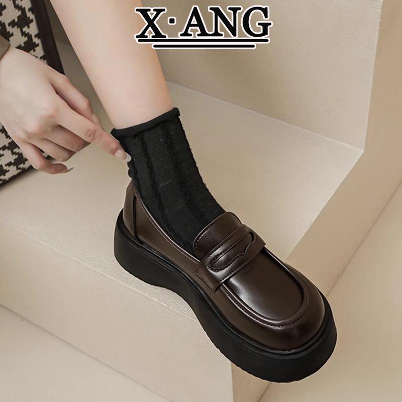 Genuine leather women's shoes and small leather shoes spring and summer new muffin platform versatile one-pedal Mary Jane single shoes