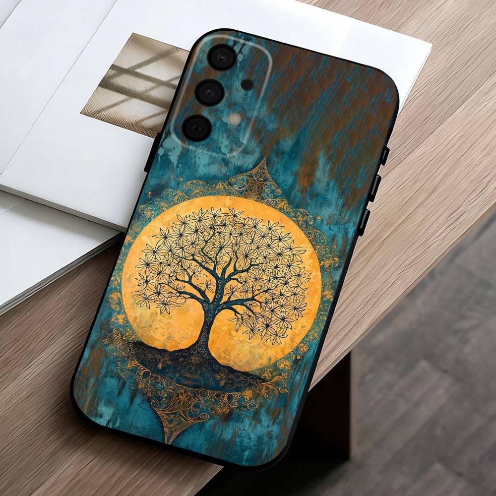 W-World L-Life Tree Mobile Phone Case For Samsung Galaxy A73,A72,A71,A70,A53,A52,A51,Others Soft Black Cover