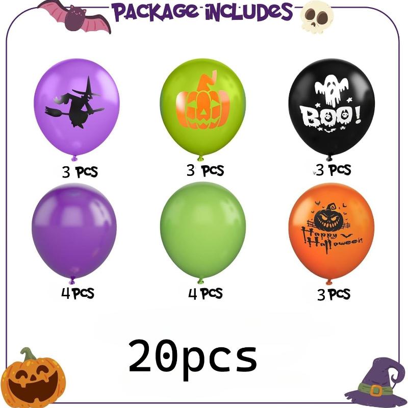 12-Inch Halloween Balloons with Patterns -Party Supplies for Family Decorations,Festive Party Decorations, Halloween Decorations