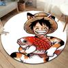 One Piece Monkey D Luffy Round Area Rug Carpet Rug For Living Room Bedroom Sofa Playroom Decor Nonslip Floor Mat
