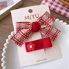 2pcs Red Color Baby Girl Hair Clip Christmas Series Bow Floral Children's BB Clip Cute Hair Accessories Sweet Hair Clip