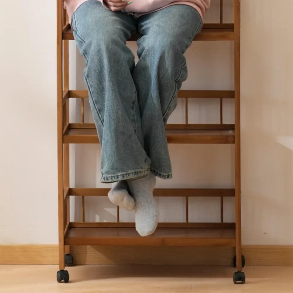 Floor Standing Storage Rack Movable Storage Rack Portable Handcart Snack Organizer Cabinet Hot Pot Shelf Kitchen Vegetable Racks