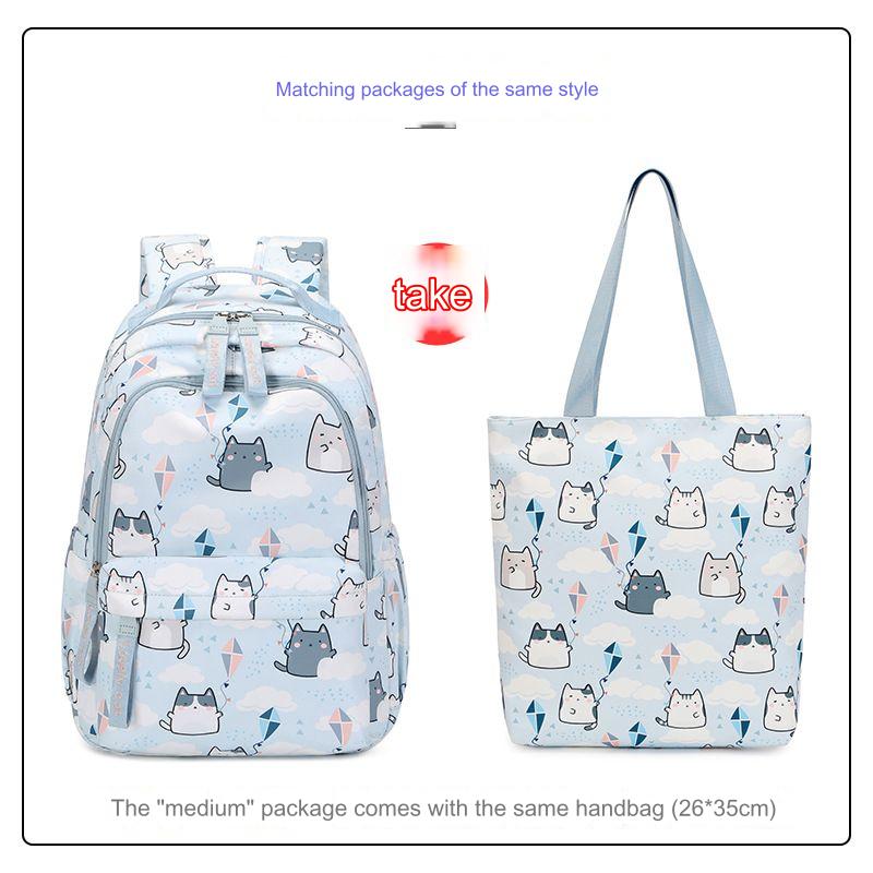 Schooltassen voor Meisjes Leuke Print Kat Schoolrugzak en Handtas Kawaii Kinderrugzak Terug naar School 2024 Mochila Escolar