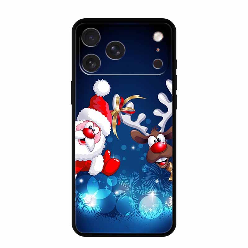 For iPhone 17 Pro Max Cover iPhone17 Pro Back Protective Phone Case For iPhone 17 Air Santa Christmas Soft Silicone TPU Coque
