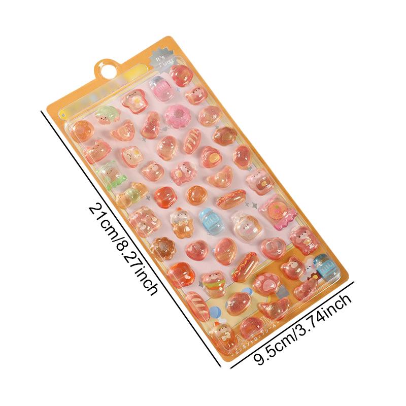 1Sheet Colorful 3D Relief Sticker Cute Animal Emboss Sticker Creative Stationery Journal Phone Case Computer DIY Decorations ZYF