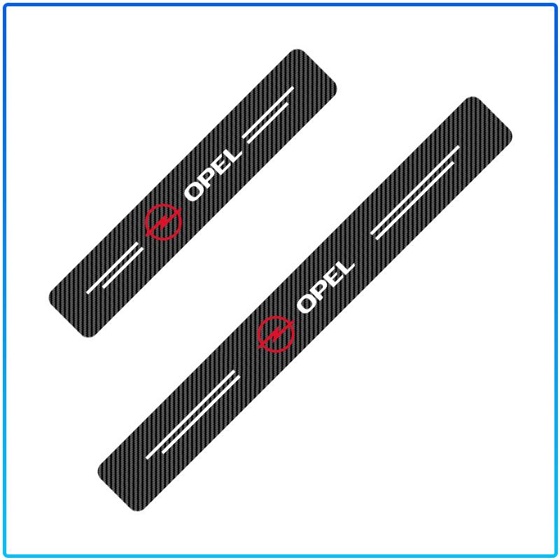 4Pcs Carbon Fiber Car Door Sill Protector Threshold Stickers For Opel Crosa D Astra H Insignia Astra J Zafira B Mokkaastra Vivaro Astra G