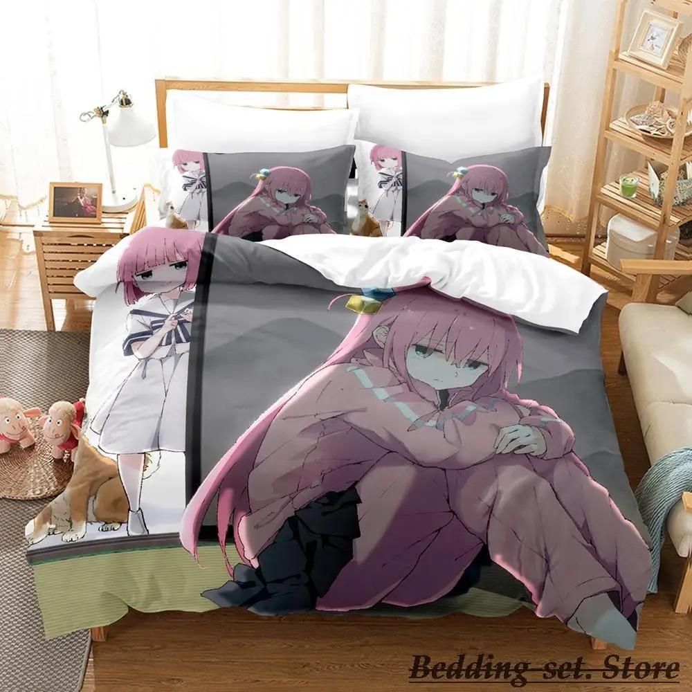 Gotou Hitori Bedding Set Single Twin Full Queen King Size Bed Set Adult Kid Bedroom Duvetcover Sets Anime parure de lit Bed