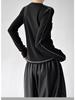 Elegant Korean-Style Slim Fit Brushed Outline Neck Layer
