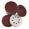 Red Sand Flocking 5-Inch Self-Adhesive Sandpaper Disc, 6 or 8 Holes, for Dry Grinding and Polishing