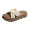 Fashion Thick-soled Small Fragrant One-word Slippers, Women's New Summer Wear French Small Sandals Beach Sandals in 2025