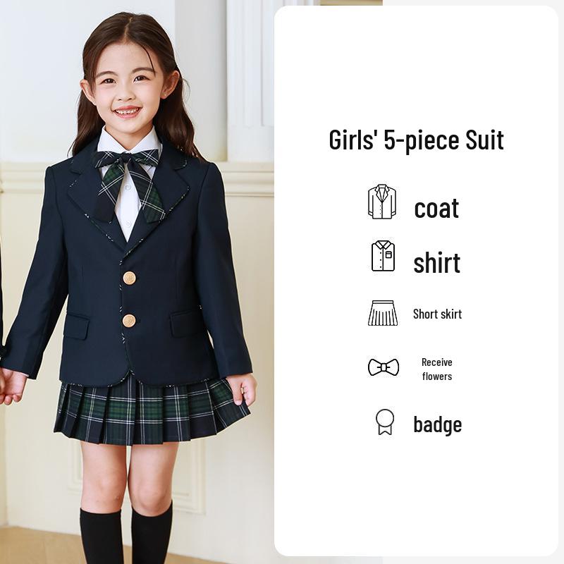 

Детская школьная форма в британском стиле: Весенне-осенний комплект-тройка для воспитанников детского сада и учеников начальной школы 130 cm