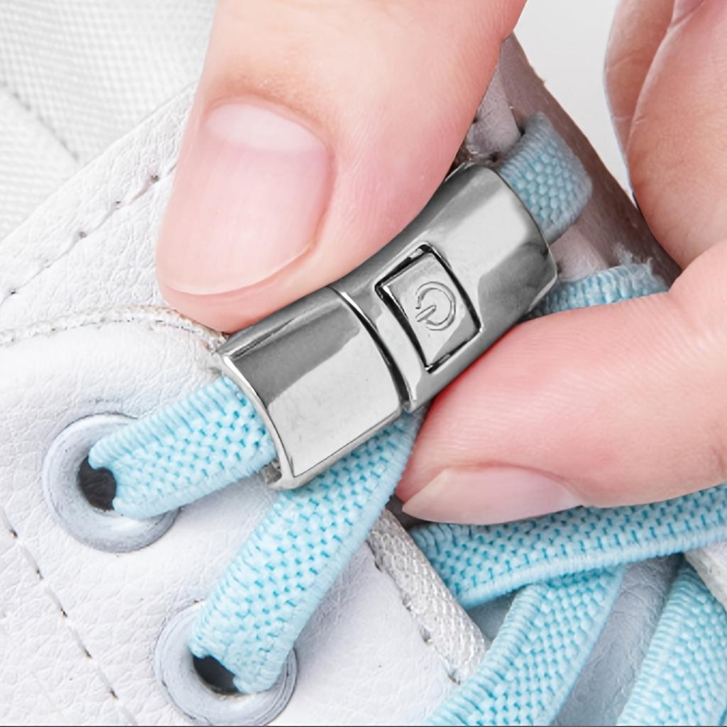 1 Paar Packung No-Tie Elastische Schnürsenkel, Bequeme geschnallte Netz-Schnürsenkel, Unisex für Freizeitschuhe, Board-Schuhe & Sneaker