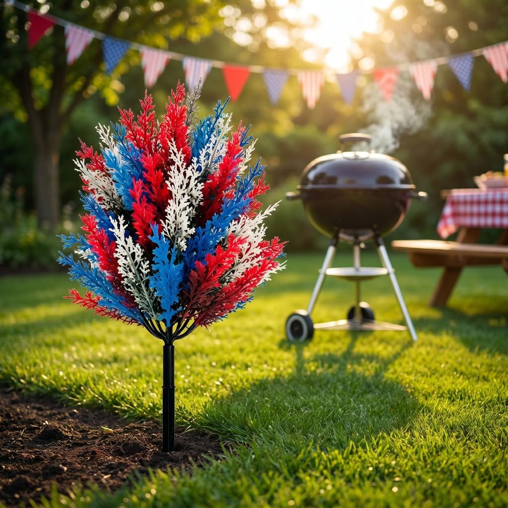 Artificial Decorative Plant Stake Outdoor Garden Lawn Yard Landscape Fake Tree Insert for Holiday and Seasonal Decoration 48cm Height