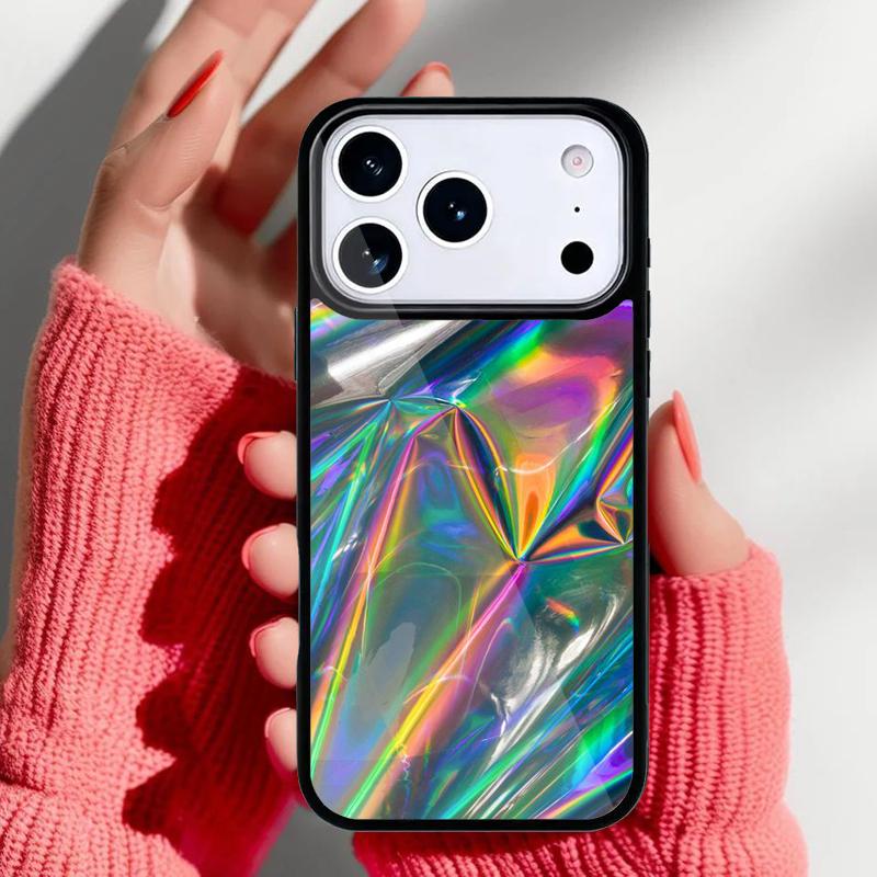 Holographic Dope Trippy Print Phone Case for iPhone 17 16 15 14 13 Pro Max Back Cover for 12 11 Pro Coque