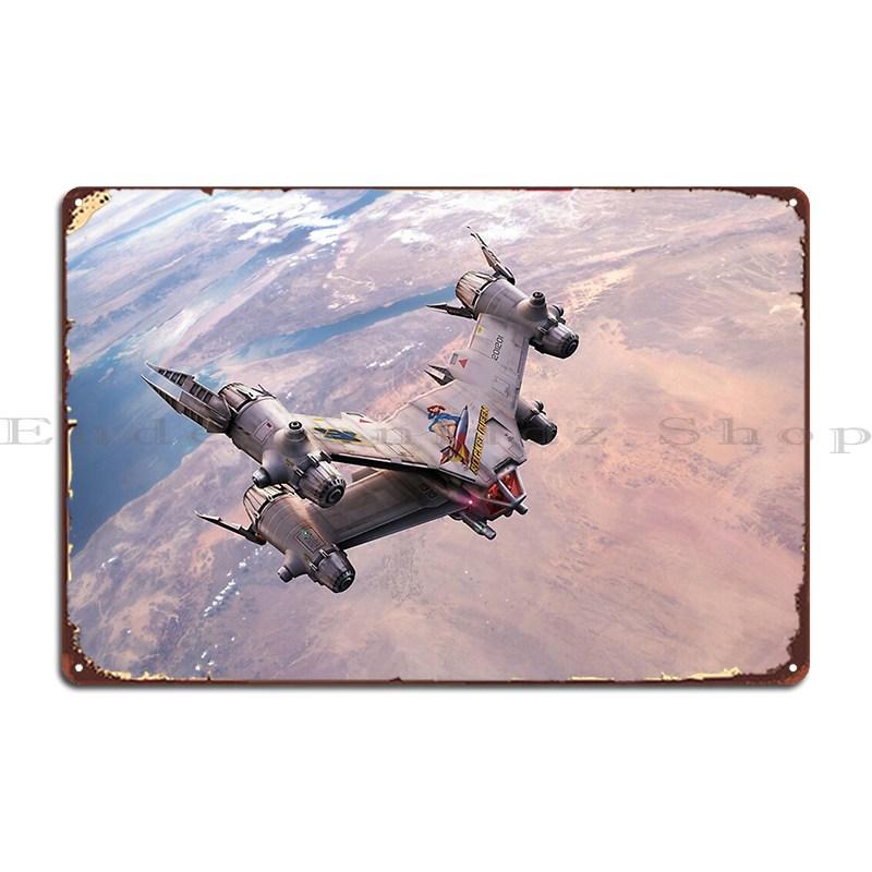 

Earthforce Starfury Из Вавилона 5 Металлическая табличка Постер Украшение для гостиной Дизайн гостиной Клуб Жестяная вывеска Постер 20x30cm（7.8x11.8inch）