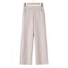 LangSha Women's Fleece-Lined High-Waist Straight-Leg Trousers