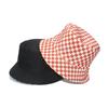 Fashionable Black And White Grid Check Fisherman Cap Sun Protection Bucket Hat
