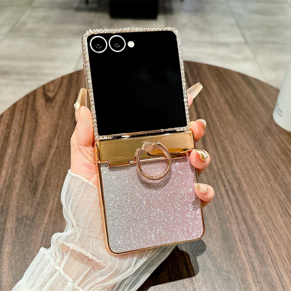 For Samsung Galaxy Z Flip7 5G Case Glitter Design Rhinestone Decor Hard PC Phone Cover