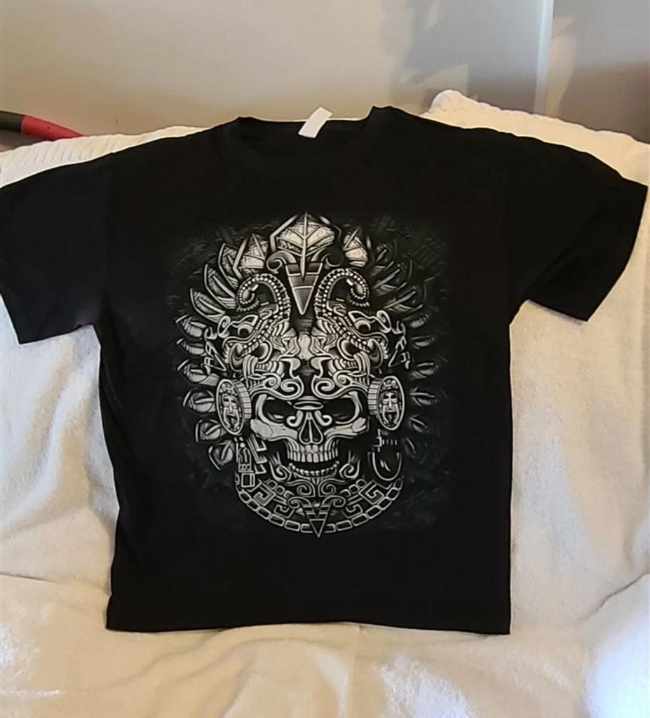 AZTEC SKULL KING WARRIOR MASK MAYAN T-shirt