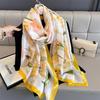 Spring Summer Autumn Satin Beach Scarf Sun Protection Large Shawl Women Elegant Versatile Poncho Thin Light Scarves Wrap Bandana