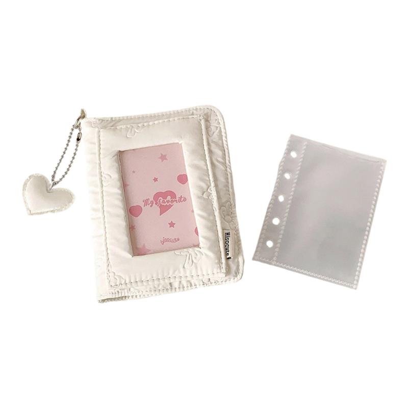 3Inch Small Photo Album Removable Page 5 Rings Binder Photocard Storage Book For Pictures Note Organizers белый