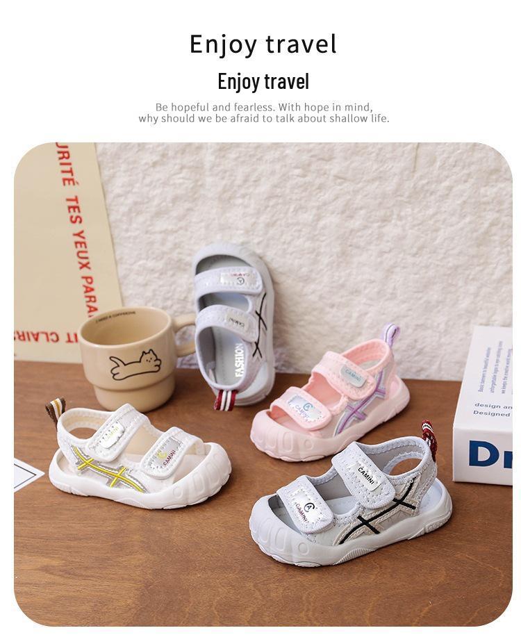 2026 Baby Nicht-Rutschfeste Atmungsaktive Sandalen: Geschlossene Gehhilfenschuhe mit Klettverschluss für Kinder