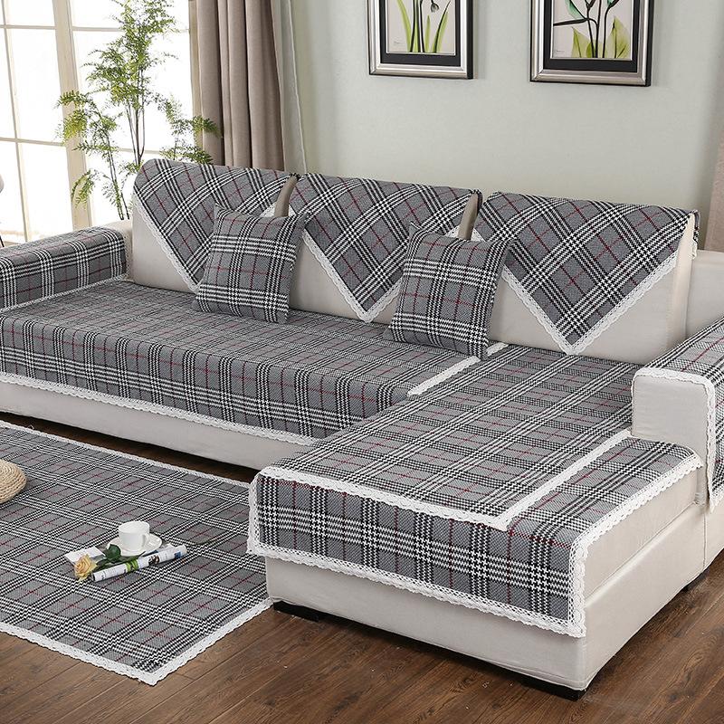 Cotton and Linen Sofa Cushion Thick Fabric Sofa Cushion Non-Slip Four Seasons Universal European Student Minimalist