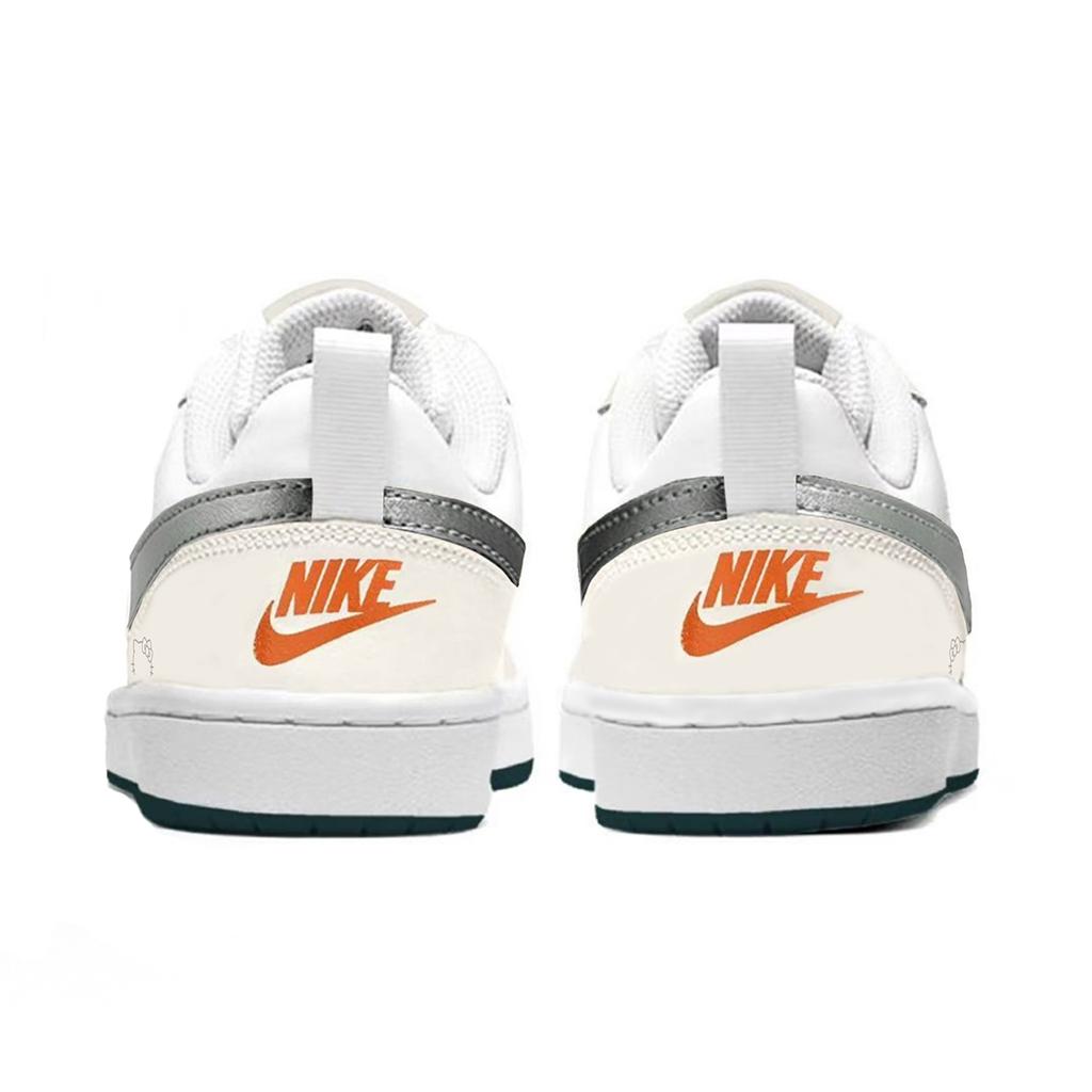 Nike Court Borough 2 Leather Abrasion Resistant Slip Resistant Low Top Skateboard Shoes Women's Silver BQ5448-017(Team667-SBOX)
