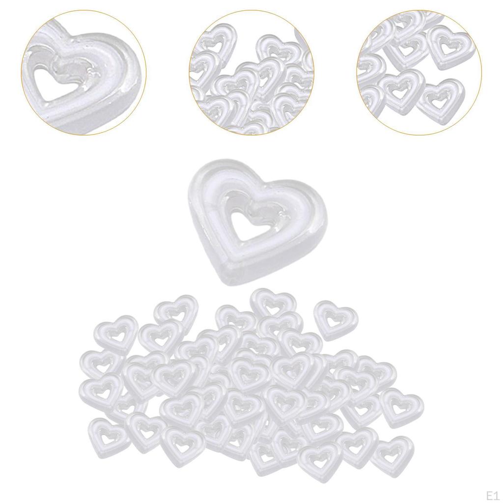 80 Acrylic Heart Beads for Craft Projects, Loose Spacer Jewelry