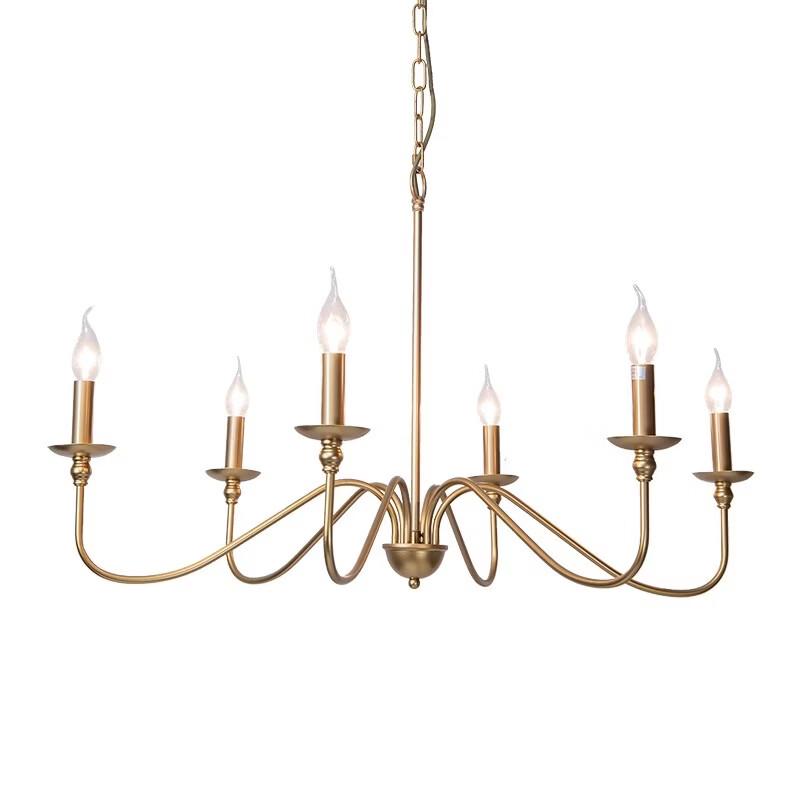 Oeny Modern Black 6-Head S-Tube Chandelier