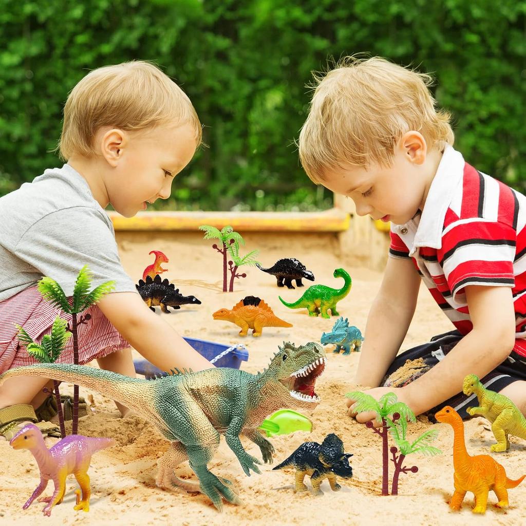 Dinosaur Themed Cake Toppers With Eggs Leaves Trees For Birthday Party , Wild Animals ,Kids Party Cake Decorations