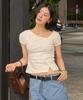 Deuloupisumeon Curve Shirred Tuck T-Shirt [White]
