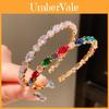 Geometric Zircon Open Cuff Bracelet For Women Fashion Jewelry Accessory