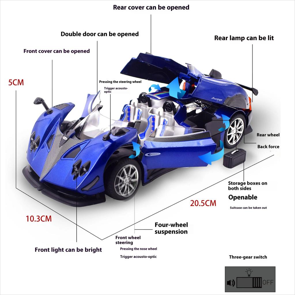 1/24 Scale Pagani Zonda HP Barchetta Limited Convertible Edition Supercar Alloy Metal Diecast Car Model Independent DIY Design Gifts