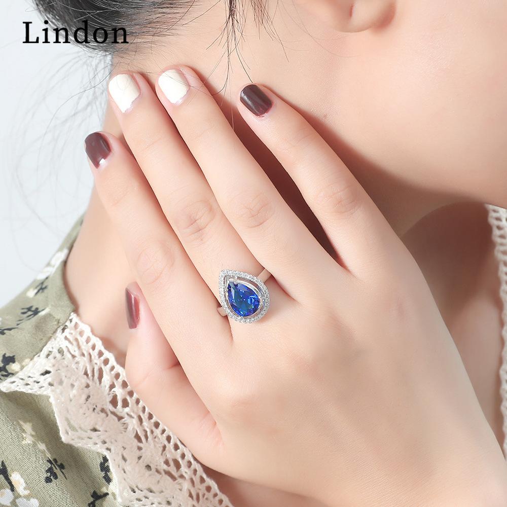 Lindon Classic Copper Alloy Zircon Ring Ladies Jewelry Wedding Promise Party Gift
