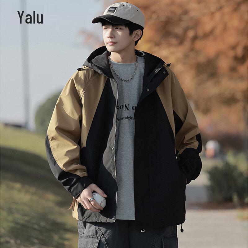 

Yalu Men s Fall Colorblock Hooded Jacket M