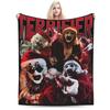Art The Clowns Terrifier Christmas Blanket Velvet Printed  Portable Warm Throw Blankets for Sofa Travel Bedspread