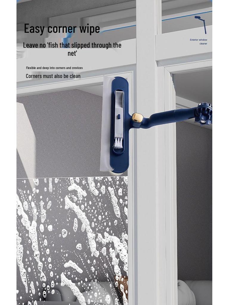 Double-Sided Long Handle Squeegee for High-Rise and Household Window Cleaning