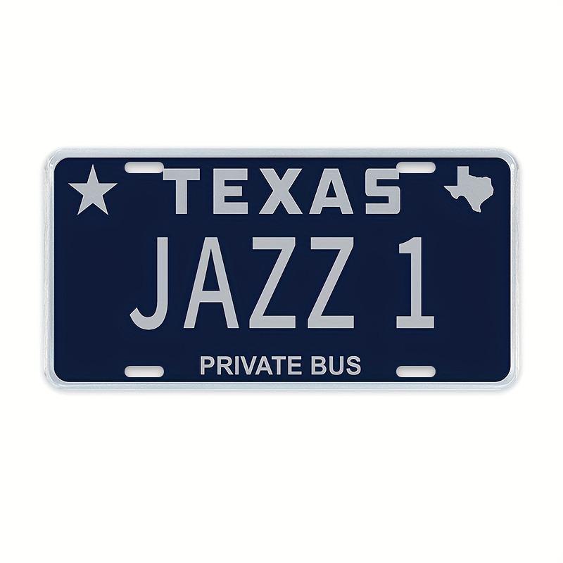 Texas Private Bus Vintage Metal Sign Navy Blue Silver Retro Wall Decor белый