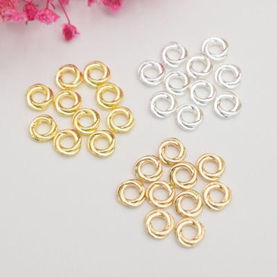 100 peças Espaçador Torcido Fechado em Ouro 14K, Espaçador Torcido Circular Acessórios de Joalheria DIY Feito à Mão Furo Grande Espaçador para Miçangas