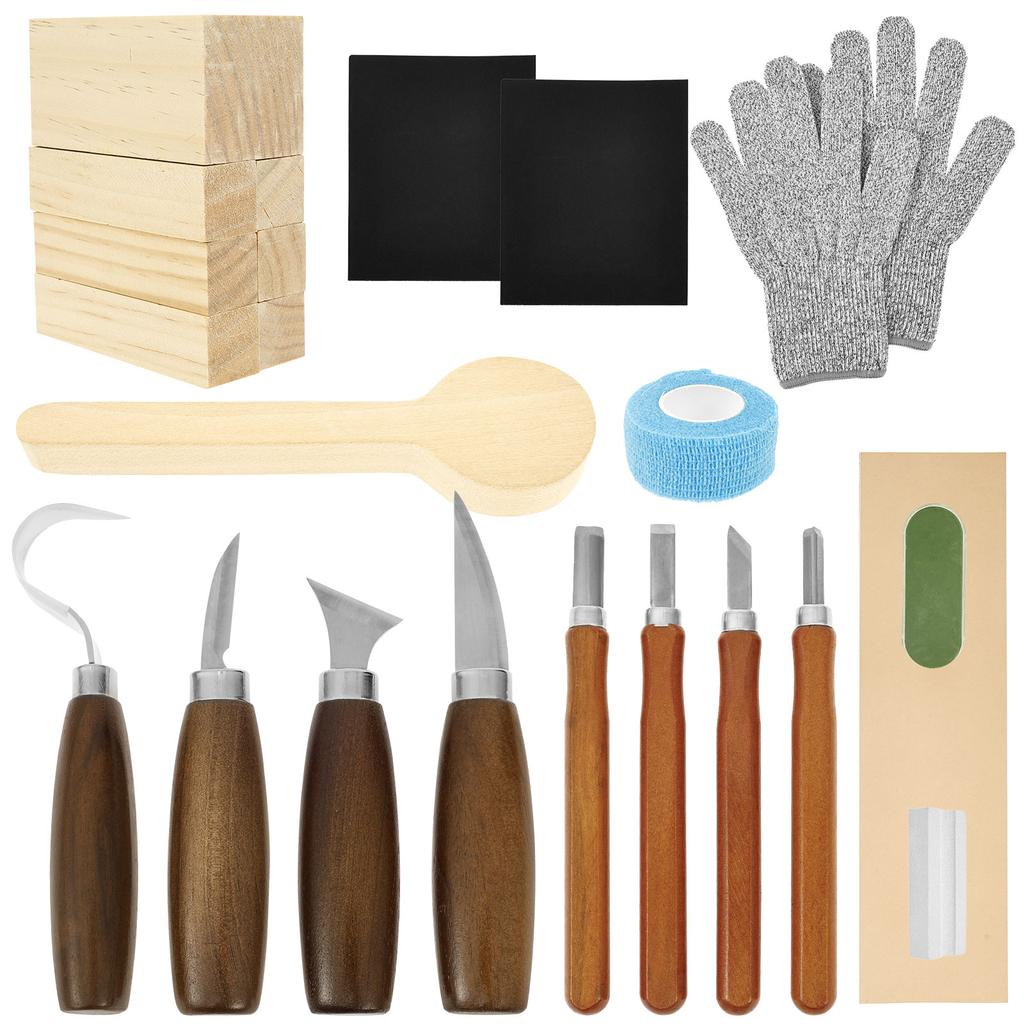 10/25 Stück Holzschnitzset Holzschnitzwerkzeuge Handschnitzmesser-Set mit Nadelfeile Holzlöffel-Schnitzset für Anfänger