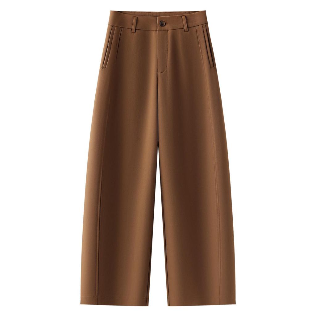 Women's High Waist Milk White Loose Banana Pants - Spring/Autumn 2026 Petite Casual Slimming Style