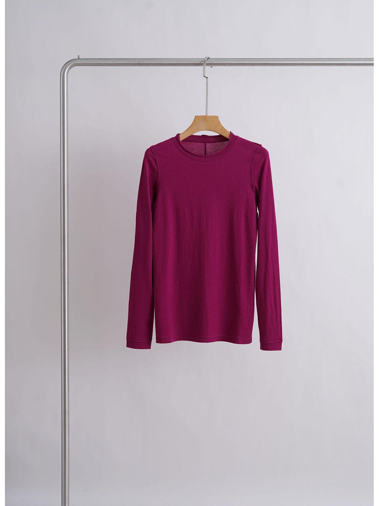 Layered Ruffle Collar Lightweight Cotton Long Sleeve Shirt Large бордовый
